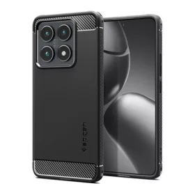   Spigen Xiaomi 14T Pro SPIGEN RUGGED ARMOR szilikon telefonvédő ütésállóság, karbon minta, FEKETE