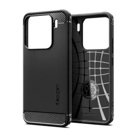   SPIGEN Xiaomi 15 SPIGEN RUGGED ARMOR szilikon telefonvédő ütésállóság, karbon minta, FEKETE