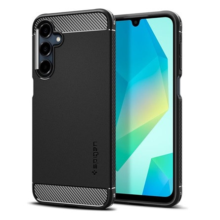 Spigen Samsung A16 5G SPIGEN RUGGED ARMOR szilikon telefonvédő ütésállóság, karbon minta, FEKETE