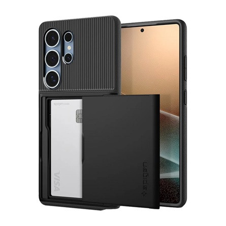 Spigen Samsung S25 Ultra SPIGEN SLIM ARMOR CS szilikon telefonvédő műanyag hátlap, légpárnás sarok, FEKETE