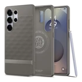   Spigen Samsung S25 Ultra SPIGEN PARALLAX szilikon telefonvédő ütésállóság, 3D rombusz, VILÁGOSSZÜRKE