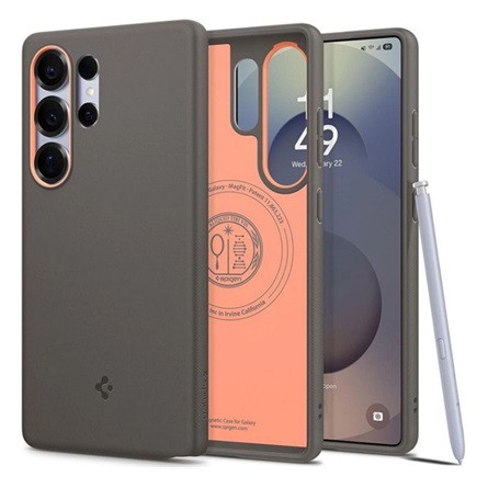 SPIGEN Samsung S25 Ultra SPIGEN NANO POP szilikon telefonvédő kameravédő, MagSafe, SÖTÉTSZÜRKE