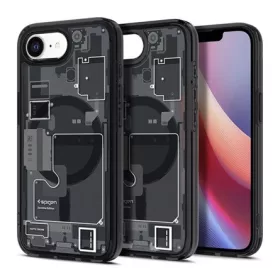   Spigen iPhone 16e SPIGEN ULTRA HYBRID ZERO ONE műanyag telefonvédő ütésállóság, MagSafe, FEKETE