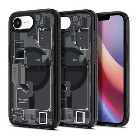 Spigen iPhone 16e SPIGEN ULTRA HYBRID ZERO ONE műanyag telefonvédő ütésállóság, MagSafe, FEKETE