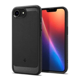   Spigen iPhone 16e SPIGEN RUGGED ARMOR szilikon telefonvédő ütésállóság, MagSafe, FEKETE
