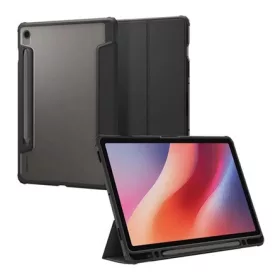   SPIGEN Samsung Tab S10 FE WIFI SPIGEN ULTRA HYBRID PRO tok álló, bőr hatású FLIP, ceruza tartó, FEKETE