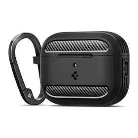   SPIGEN RUGGED ARMOR szilikon tok ütésállóság, karbon minta, FEKETE Apple AirPods Pro 3