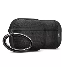   SPIGEN URBAN FIT szilikon tok karabíner, textil bevonat, FEKETE Apple AirPods Pro 3