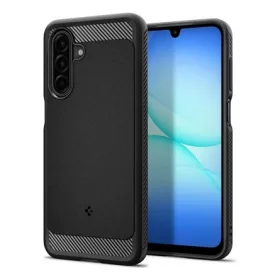   SPIGEN Samsung A17 4G SPIGEN RUGGED ARMOR szilikon telefonvédő ütésállóság, karbon minta, FEKETE
