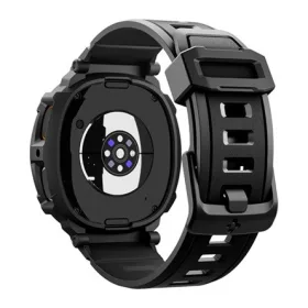   SPIGEN Samsung Watch 8 eSIM 40mm SPIGEN RUGGED ARMOR PRO pótszíj egyedi méret, ütésállóság + szilikon keret, FEKETE