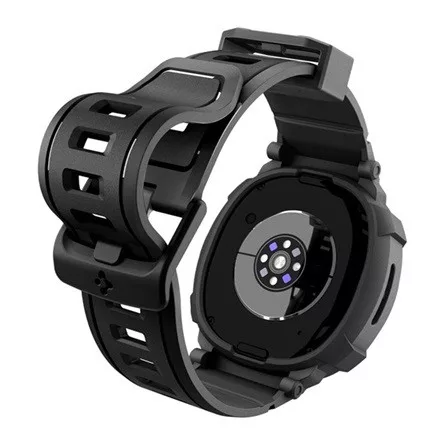 SPIGEN Samsung Watch 8 eSIM 40mm SPIGEN RUGGED ARMOR PRO pótszíj egyedi méret, ütésállóság + szilikon keret, FEKETE