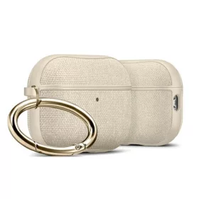   SPIGEN URBAN FIT szilikon tok karabíner, textil bevonat, BÉZS Apple AirPods Pro 3