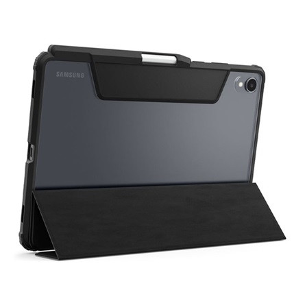 SPIGEN Samsung Tab S11 5G SPIGEN ULTRA HYBRID PRO tok álló, bőr hatású FLIP, ceruza tartó, FEKETE