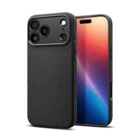   SPIGEN iPhone 17 Pro Max SPIGEN LIQUID AIR szilikon telefonvédő ütésállóság, rombusz, FEKETE