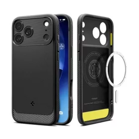   SPIGEN iPhone 17 Pro SPIGEN RUGGED ARMOR szilikon telefonvédő ütésállóság, MagSafe, FEKETE