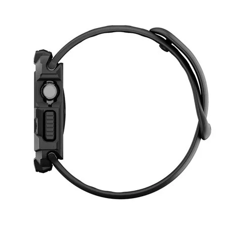 SPIGEN Apple Watch Series 5 40mm SPIGEN RUGGED ARMOR 2 pótszíj egyedi méret, ütésállóság + szilikon keret, FEKETE