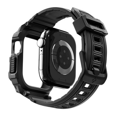 SPIGEN Apple Watch Series 5 40mm SPIGEN RUGGED ARMOR PRO 2 pótszíj egyedi méret, ütésállóság + szilikon keret, FEKETE