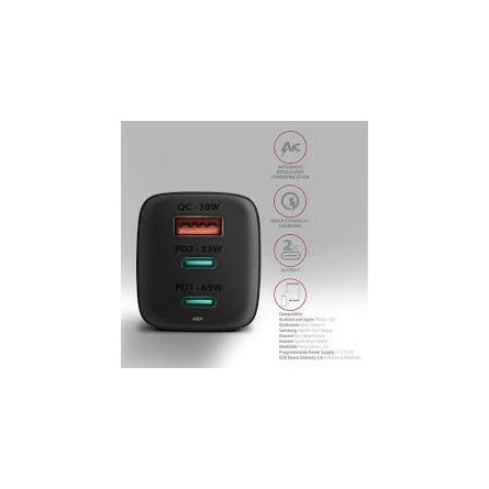 Axagon ACU-DPQ65 60W univerzális hálózati töltő adapter (QC4+)