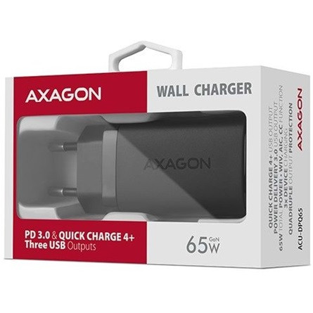 Axagon ACU-DPQ65 60W univerzális hálózati töltő adapter (QC4+)