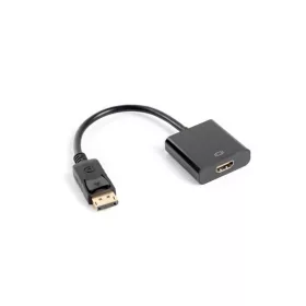   Lanberg DisplayPort (M) 1.2->HDMI (F) adapter kábel, 10 cm, fekete
