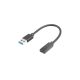Lanberg USB-C (F) 3.1->USB-A (M) adapter kábel, 15 cm, fekete