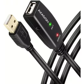   Axagon ADR-205 USB-A 2.0 -> USB-A 2.0 M/F aktív adatkábel hosszabbító 5m fekete