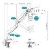 Advance Monitor Asztali konzol - Ergomount Xtrem (17-45", Max.: 15kg, dönthető, forgatható, gázrugó, fekete)