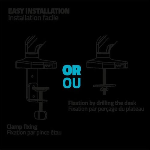 Advance Monitor Asztali konzol - Ergomount Single (17-32", Max.: 9kg, dönthető, forgatható, gázrugó, fekete)