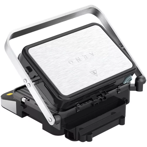 AENO ''Electric Grill EG1: 2000W, 3 heating modes - Upper Grill, Lower Grill, Both Grills  Defrost, Max opening angle -180°, Temperature regulation, Timer, Removable double-sided plates, Plate...