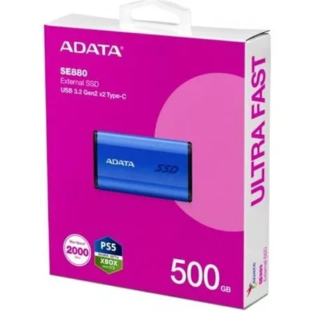 ADATA SE880 500GB USB-C 3.2 Gen2×2 külső SSD kék