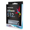 ADATA Pendrive - 512GB UE800 (USB3.2 Type-C, R/W: 1000/1000 MB/s, ezüst)