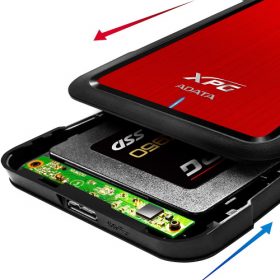   ADATA A-Data ADATA EX500 piros (AEX500U3-CRD) USB 3.1 külső SSD/HDD ház