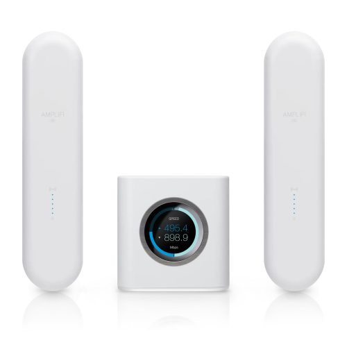 Ubiquiti AmpliFi HD (High-Density) Home Wi-Fi System, with 1x HD Mesh Router + 2x HD Meshpoints, Wi-Fi/Gigabit Ethernet (1) WAN, (4) LAN, 802.11ac 13 Mbps to 1300 Mbps , 6.5 Mbps to 450 Mbps