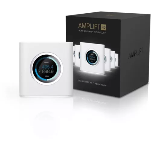Ubiquiti AmpliFI HD Mesh Router, Dual-Band 802.11AC 3X3 MIMO Wi-Fi, Wi-Fi/Gigabit Ethernet (1) WAN, (4) LAN, 802.11ac 13 Mbps to 1300 Mbps,6.5 Mbps to 450 Mbps