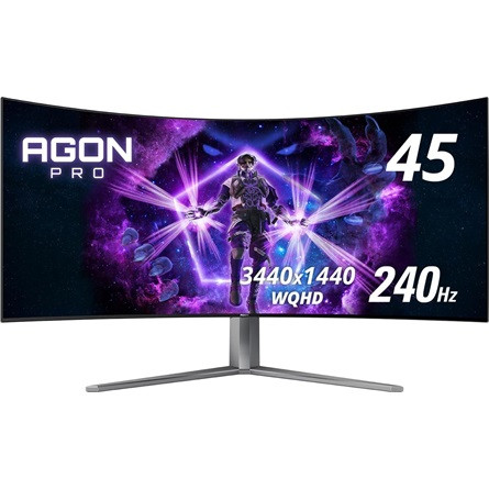 AOC Mon AOC 44.5" Agon Pro AG456UCZD WQHD FreeSync Premium és G-Sync USB-C 800R - OLED - 240Hz | 3 év garancia |