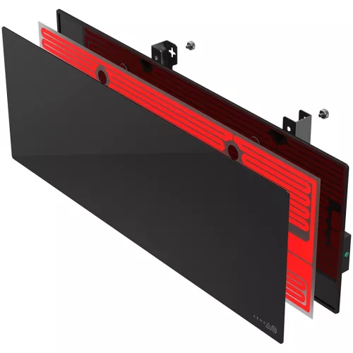 AENO Premium Eco Smart Heater, 700W, Tempered glass, Infrared+convection heating type, Plug type: Europe (E/F type), BLACK