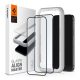 Spigen iPhone 12 SPIGEN ALM FC képernyővédő üveg 2db 2.5D, színkiemelés, FEKETE