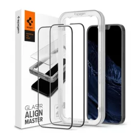   Spigen iPhone 14 Plus SPIGEN ALM FC képernyővédő üveg 2db 2.5D, színkiemelés, FEKETE