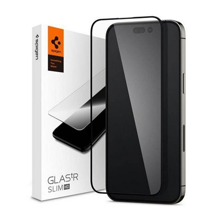 Spigen iPhone 14 Pro SPIGEN TR SLIM HD képernyővédő üveg 2.5D, 9H, FEKETE
