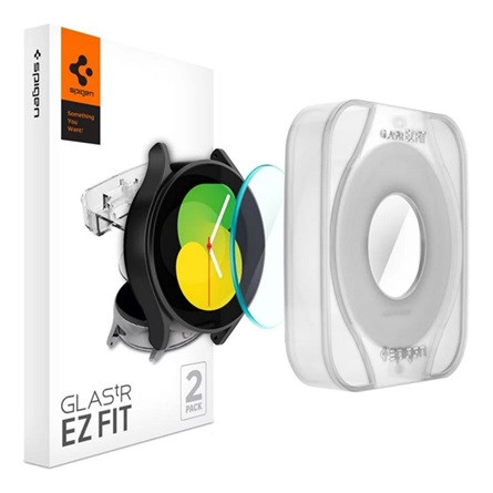 Spigen Samsung Watch 5 eSIM 44 mm SPIGEN EZ FIT képernyővédő üveg 2db 2.5D, 9H + segédkeret, ÁTLÁTSZÓ