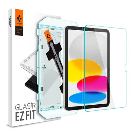 Spigen IPAD 10.9 (2022) SPIGEN EZ FIT képernyővédő üveg 2.5D, 9H + segédkeret, ÁTLÁTSZÓ