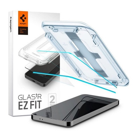 Spigen Samsung S24 5G SPIGEN EZ FIT HD képernyővédő üveg 2db 2.5D, 9H + segédkeret, ÁTLÁTSZÓ