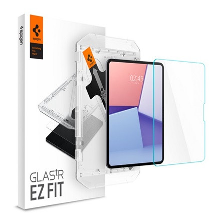 Spigen IPAD Pro 11 (2024) SPIGEN EZ FIT HD képernyővédő üveg 2.5D, 9H + segédkeret, ÁTLÁTSZÓ