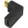 Logilink HDMI adapter, A/M A/F, 90 -os szögben, hosszú, 4K/30 Hz, fekete