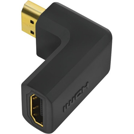 Logilink HDMI adapter, A/M A/F, 90 -os szögben, hosszú, 4K/30 Hz, fekete