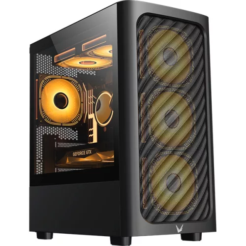 Formula Számítógépház - AirMesh G3 Black (fekete, ablakos, 1x12cm venti, mATX, 1xUSB3.0, 2xUSB2.0)
