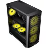 Formula Számítógépház - Air Mesh G3 Plus Black (fekete, ablakos, 6x12cm venti, mATX, 1xUSB3.0, 1xType-C)