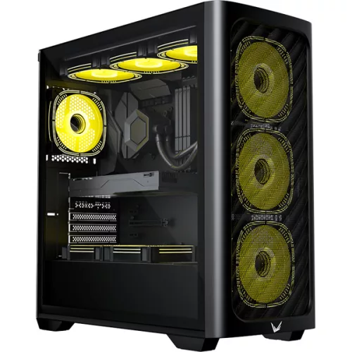 Formula Számítógépház - Air Mesh G3 Plus Black (fekete, ablakos, 6x12cm venti, mATX, 1xUSB3.0, 1xType-C)