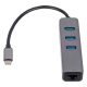 Akyga HUB - USB type C  / USB 3.0 3-port + Ethernet - AK-AD-66