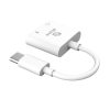 Akasa USB Akasa Type-C to 3.5mm fejhallgató csatlakozó és töltőadapter - AK-CBCA30-08WH